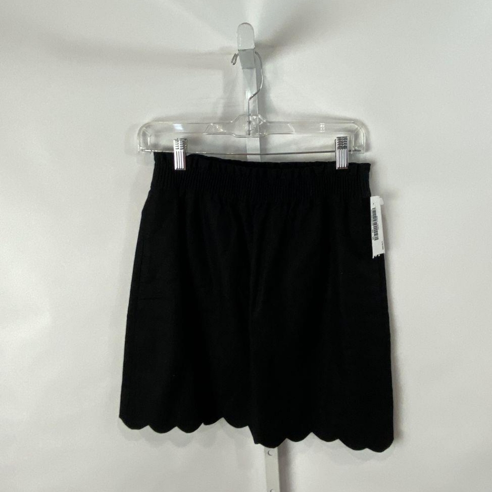 J. Crew Black Shorts with Scalloped Hem